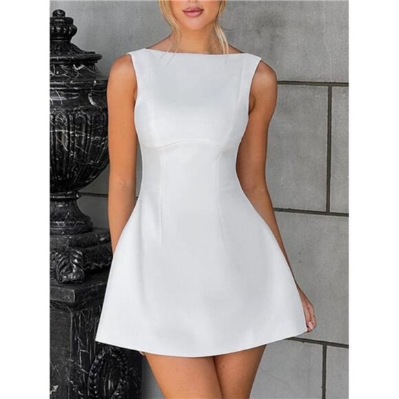 Round Neck Sleeveless Mini Dress - Picture 5 of 11